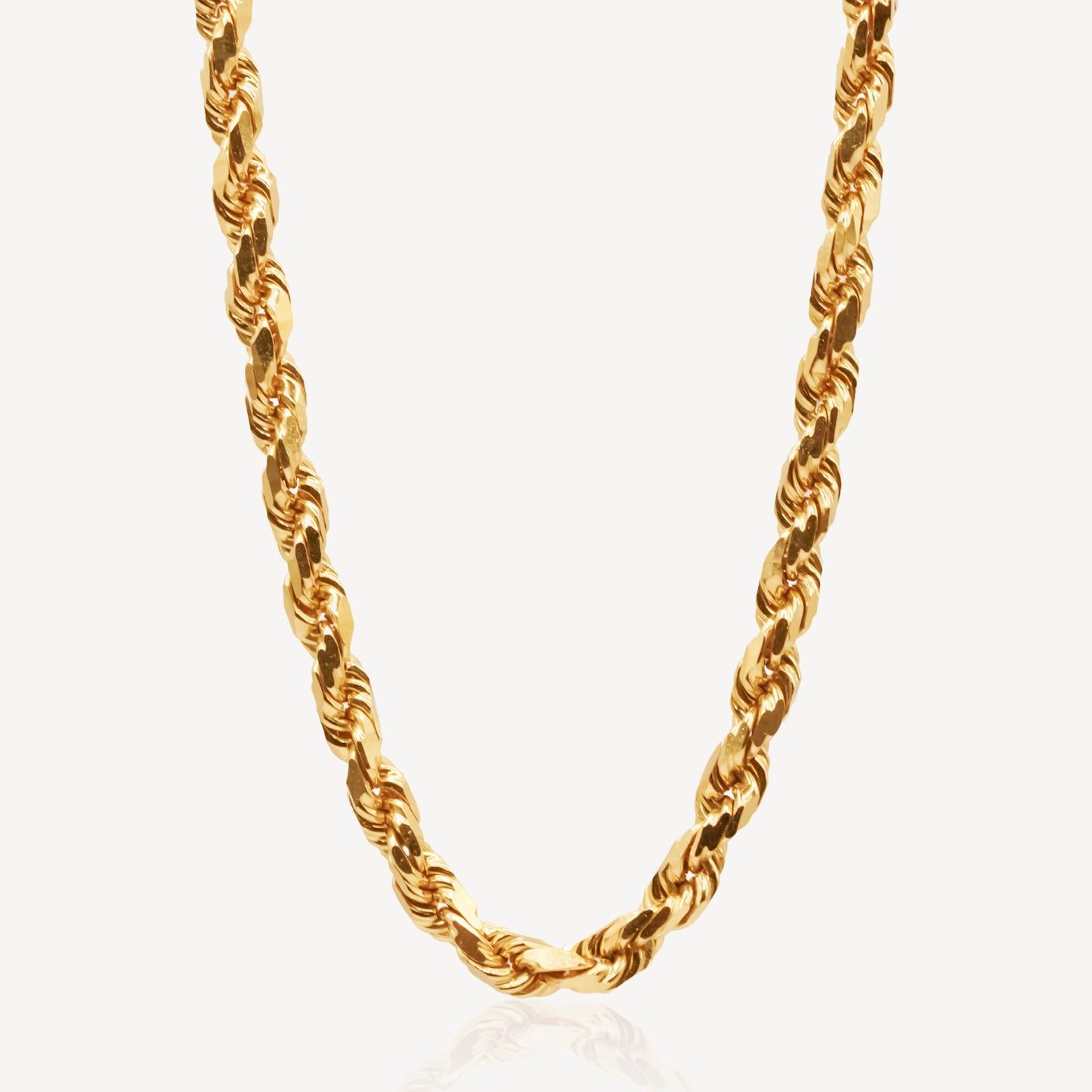 916 Gold 60cm Solid Rope Necklace (5mm Series)