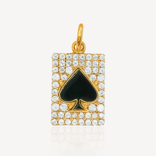 916 Gold Ace Card Pendant