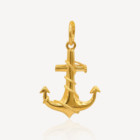 916 Gold Anchor Pendant