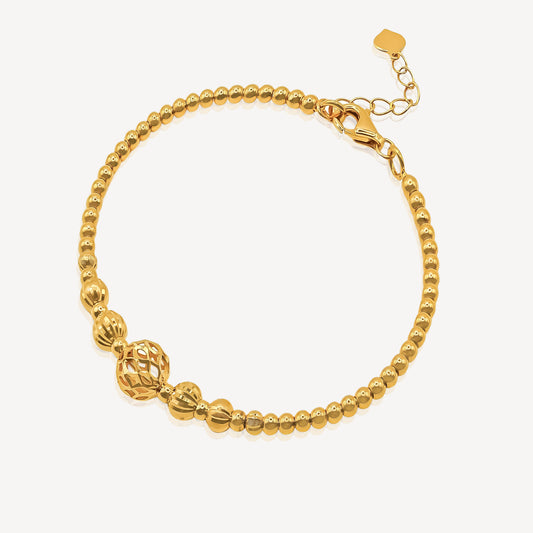 916 Gold Ball Spring Bangle