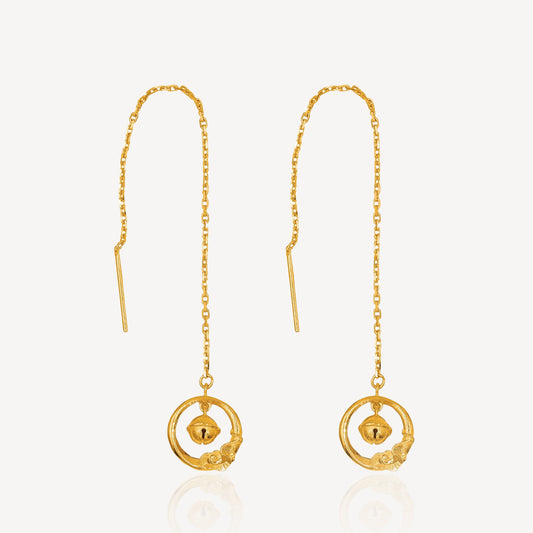 916 Gold Bell Dangling Earring