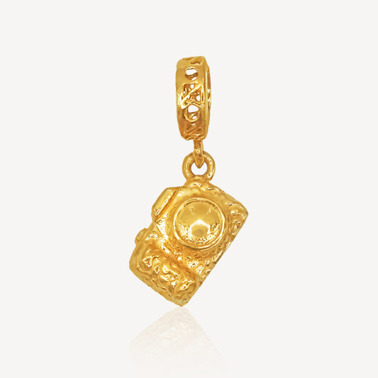 916 Gold Camera Charm