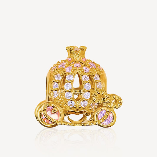 916 Gold Carriage Charm