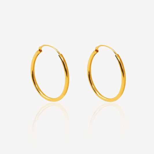 916 Gold Classic Hoop Earrings