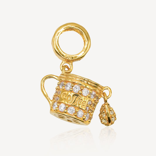 916 Gold Coffee Pot Charm