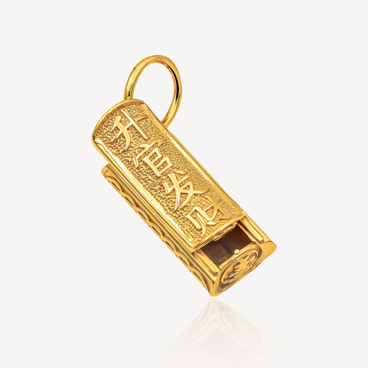 916 Gold Coffin Pendant