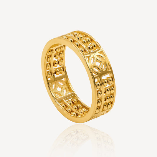 916 Gold Coin Abacus Ring