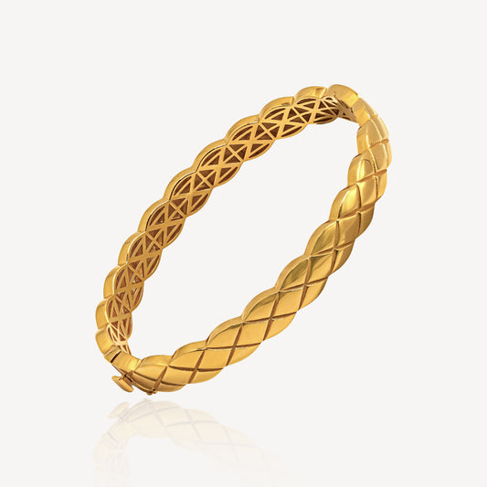 916 Gold Crunch Bangle