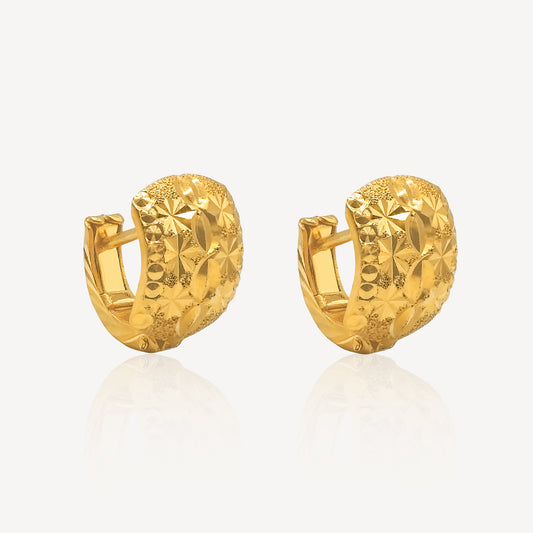 916 Gold Cutting Shiny Earring