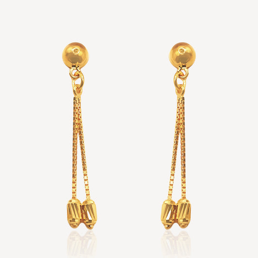 916 Gold Dangling Beads Earring