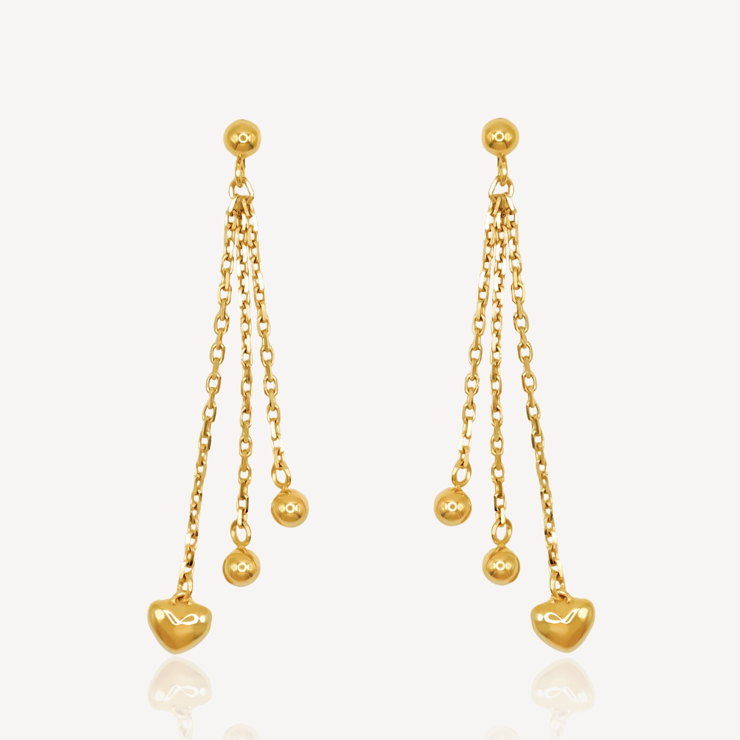 916 Gold Dangling Love Earrings