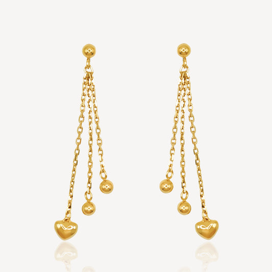 916 Gold Dangling Love Earrings