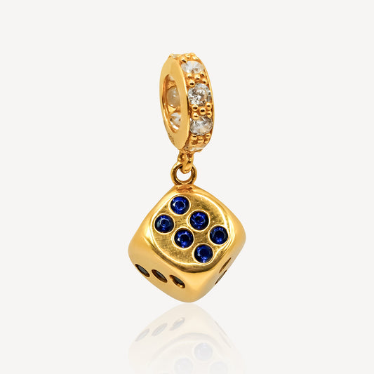 916 Gold Dice Charm