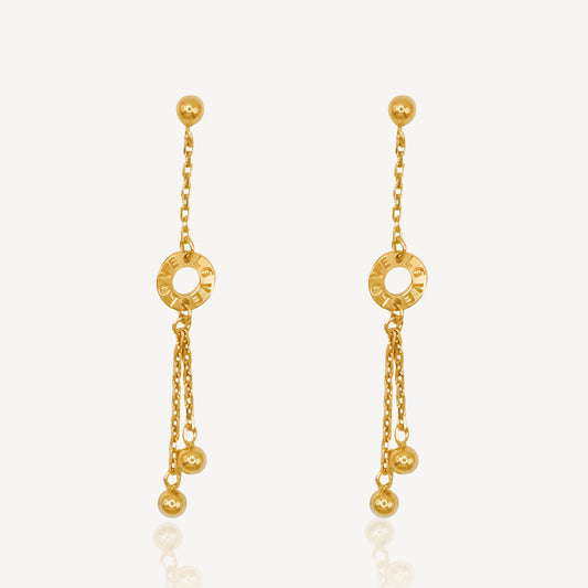 916 Gold Disc Earring