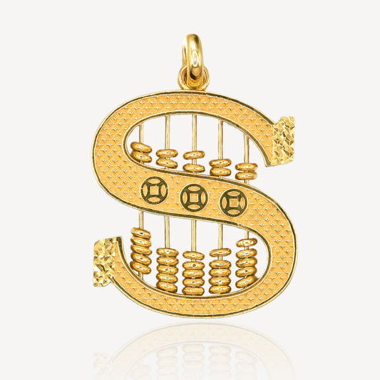 916 Gold Dollar Abacus Pendant