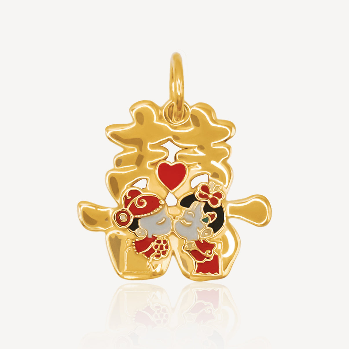 916 Gold Double Happiness 囍 Pendant – Top Gold Shop