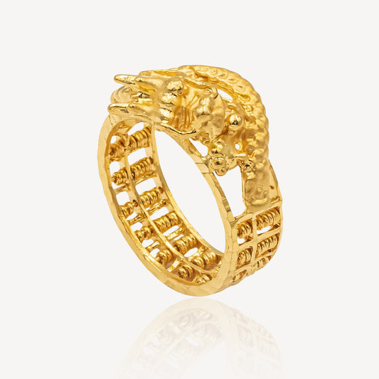 916 Gold Dragon Abacus Ring