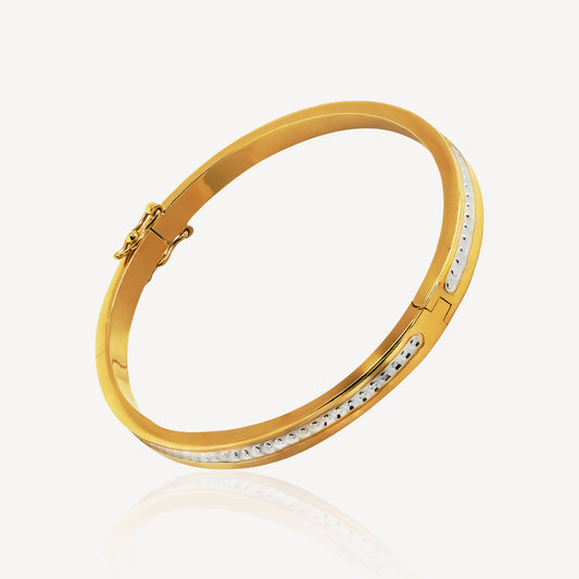 916 Gold Eternity Stone Bangle