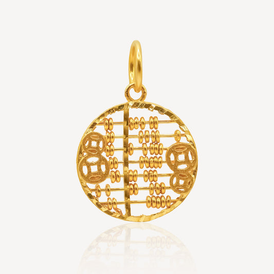 916 Gold Fortune Abacus Pendant