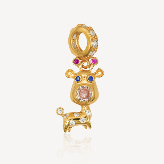 916 Gold Giraffe Charm