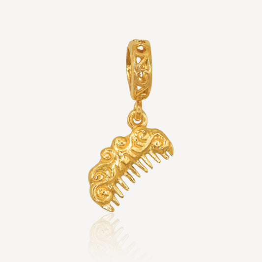 916 Gold Hair Comb Charm