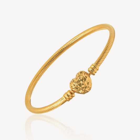 916 Gold Heart Clips Bangle