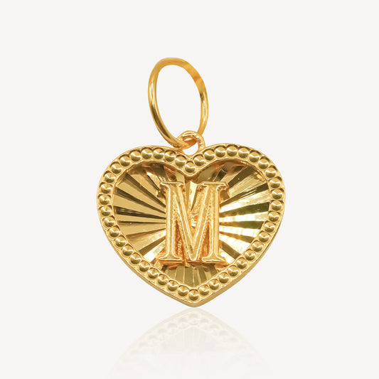 916 Gold Heart M Pendant