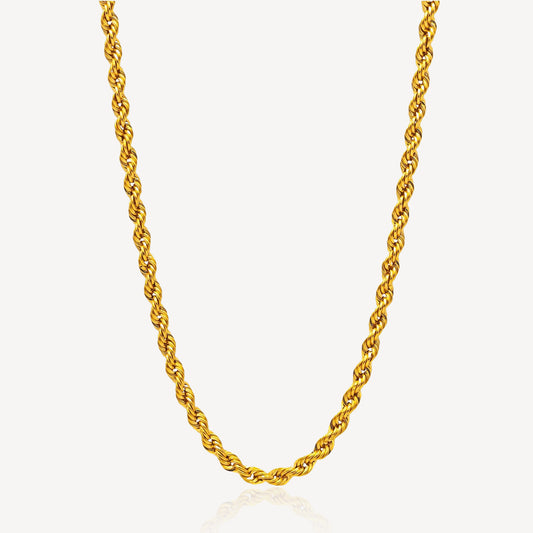 916 Gold Hollow Rope Necklace (2.5mm)