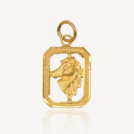 916 Gold Horse Frame Pendant