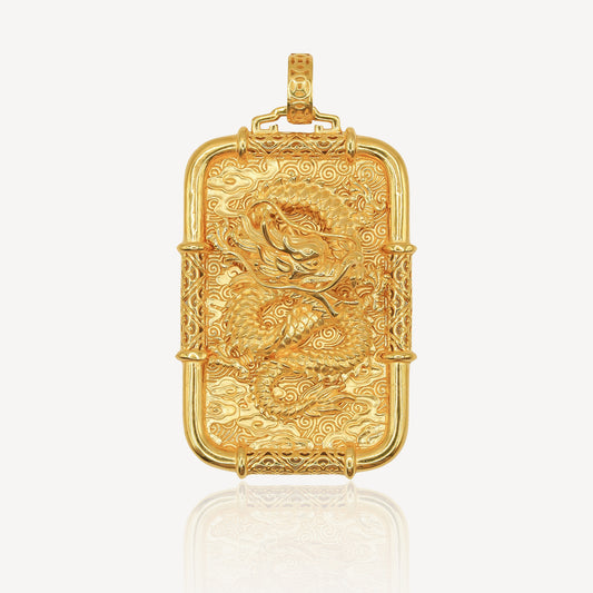 916 Gold Imperial Dragon Pendant