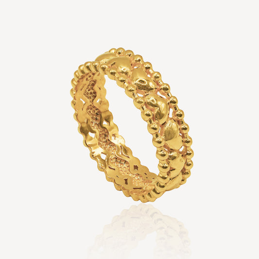 916 Gold Love Beads Ring