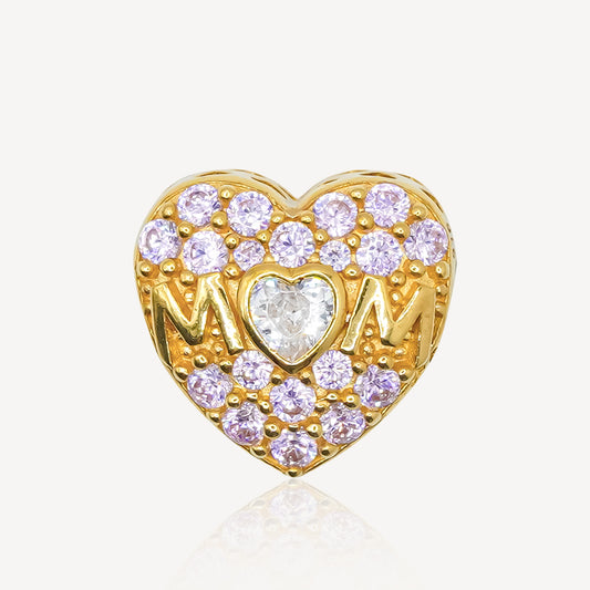 916 Gold Love Mom Charm