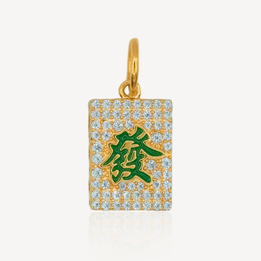 916 Gold Mahjong 发 Card Charm