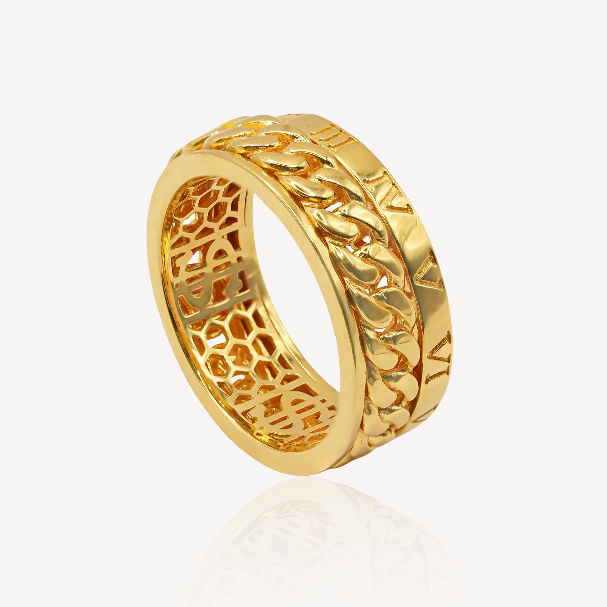 Singapore 916 Gold Jewellery 916 Gold Mix Ring – Top Gold Shop