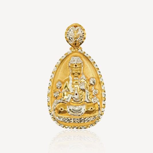 916 Gold Oval Guan Yin Pendant