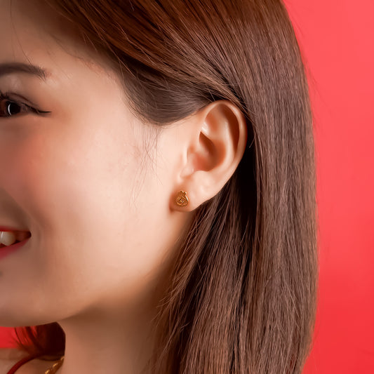 916 Gold Pineapple Earring