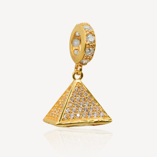 916 Gold Pyramid Charm