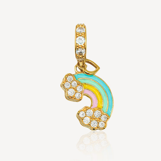 916 Gold Rainbow Cloud Charm