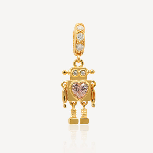 916 Gold Robot Charm