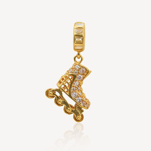 916 Gold Roller Skate Charm