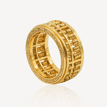 916 Gold Rotate Full Abacus Ring (10mm)