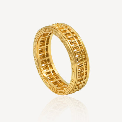 916 Gold Rotate Full Abacus Ring (7mm)