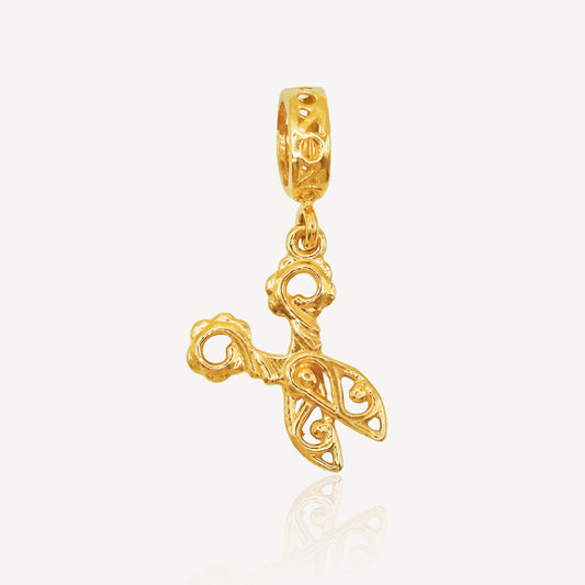 916 Gold Scissors Charm