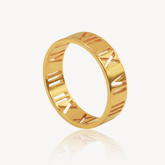 916 Gold Solid Roman Ring