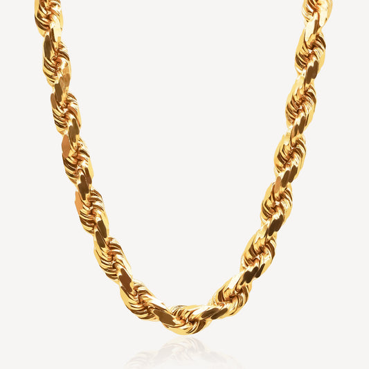 916 Gold Solid Rope Necklace (10mm Series)