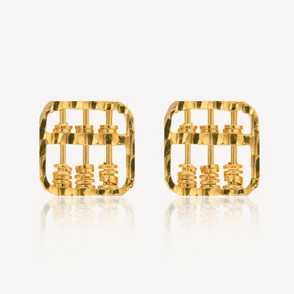 916 Gold Square Abacus Earring