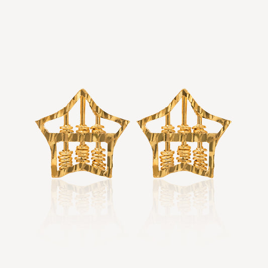 916 Gold Star Abacus Earring