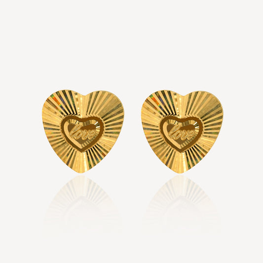 916 Gold Heart Earring