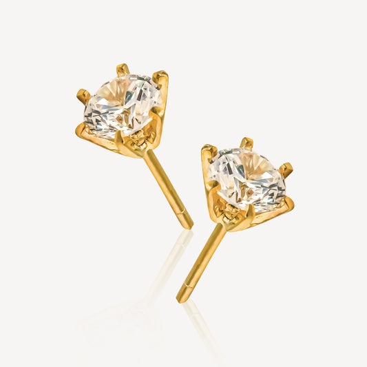 916 Gold Zirconia Earring