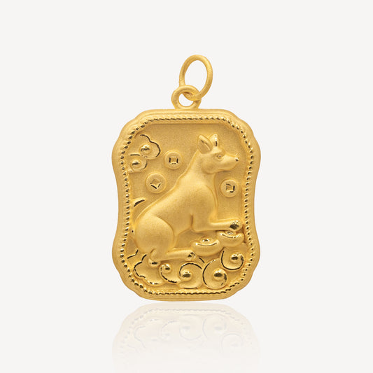 999 Gold Dog 狗 Pendant